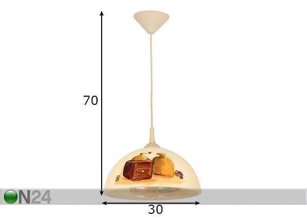 Laelamp Milo mõõdud