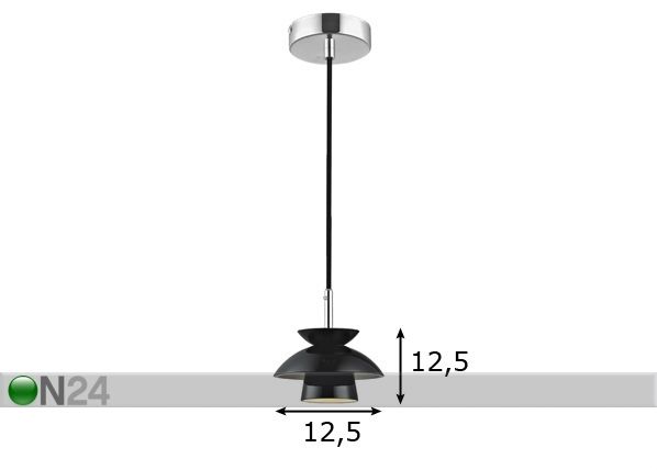 Laelamp Mini Dallas Black Ø12,5 cm mõõdud