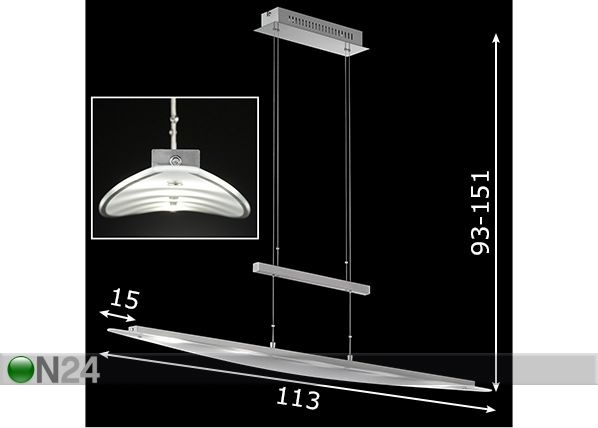 Laelamp Roof LED mõõdud
