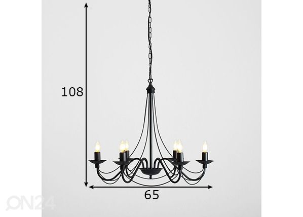 Laelamp Roza, must mõõdud