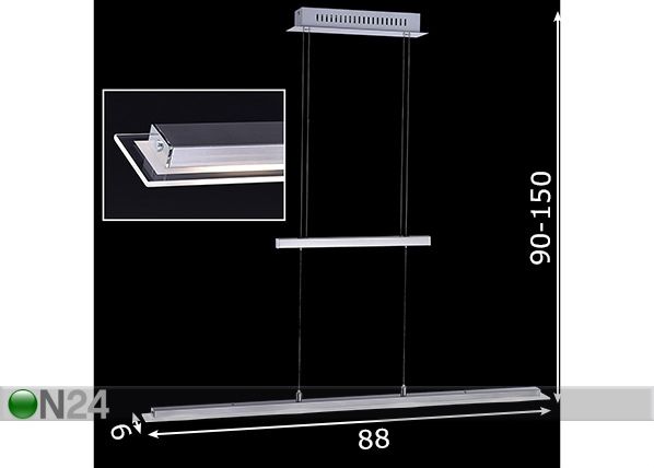 Laelamp Tenso LED mõõdud