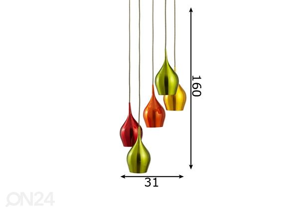 Laelamp Vibrant 5 lampi mõõdud