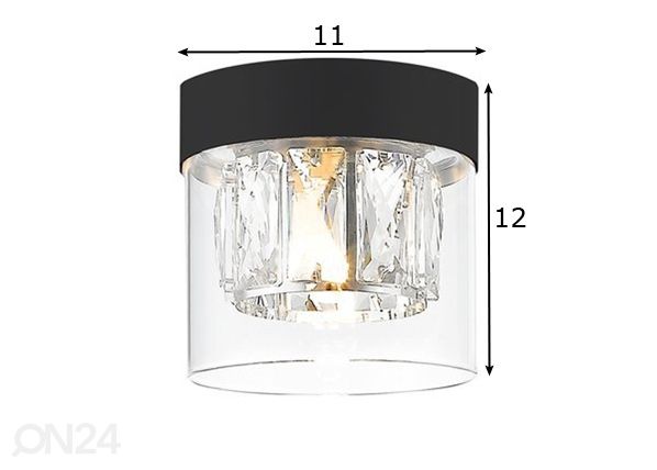 Laevalgusti Gem Black Ø 11 cm mõõdud