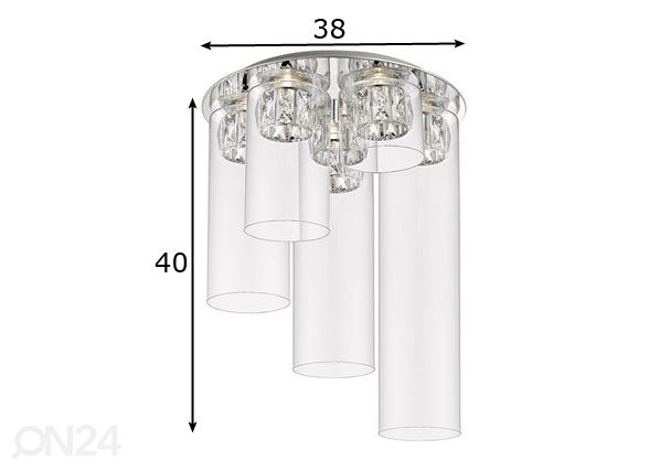 Laevalgusti Gem Chrome 5 LED mõõdud