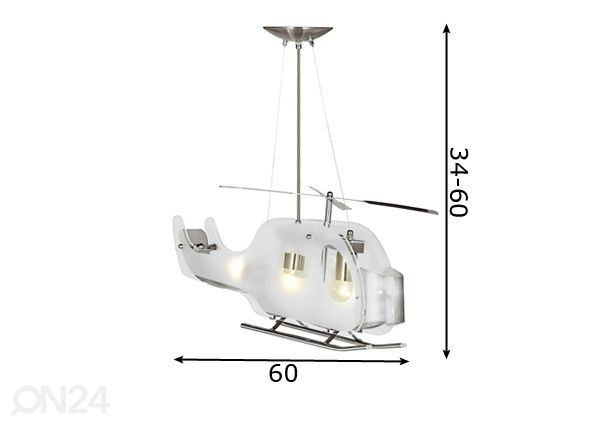 Laevalgusti Novelty helikopter mõõdud