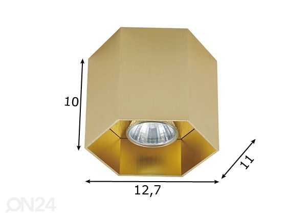 Laevalgusti Polygon Gold mõõdud