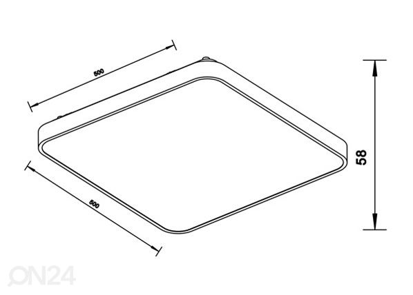 Laevalgusti Sierra Gold LED 50x50 cm mõõdud