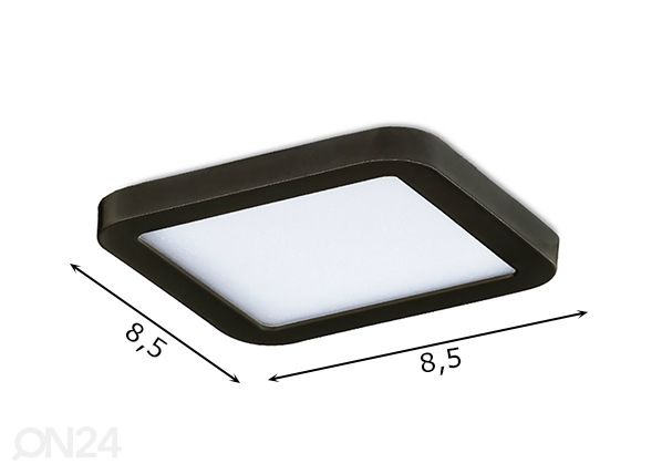 Laevalgusti Slim square 9 (3000K) mõõdud