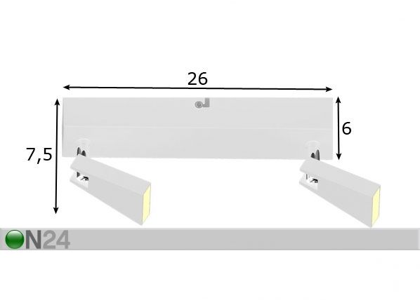 Laevalgusti Spazio-2 LED mõõdud