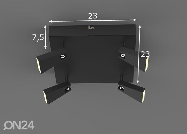 Laevalgusti Spazio Black LED mõõdud