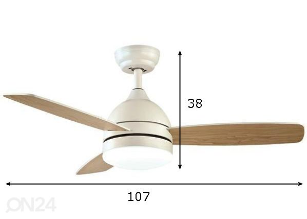 Laeventilaator/valgusti 60 W mõõdud