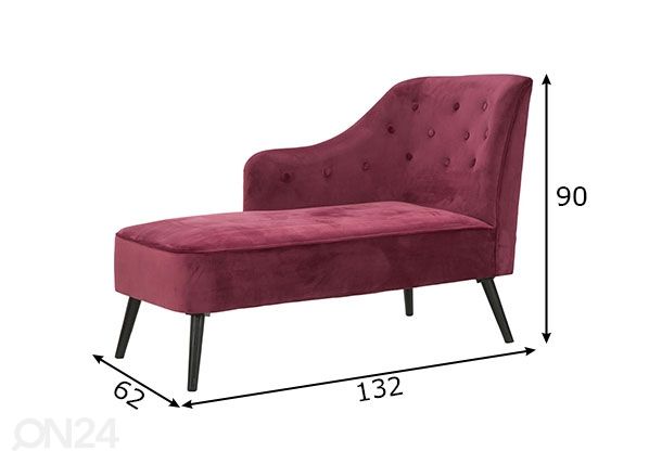 Lamamistool Glam, bordoo/must mõõdud