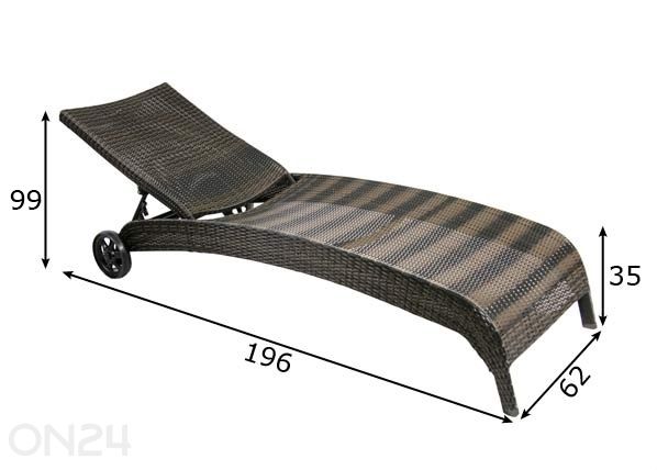 Lamamistool Wicker mõõdud