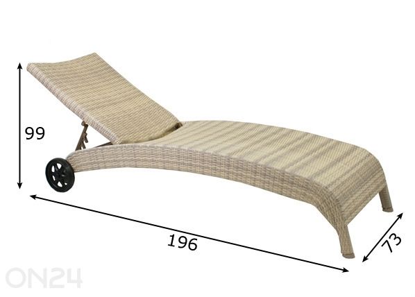 Lamamistool Wicker mõõdud