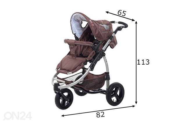 Lapsevankri komplekt Britton 3Style² mõõdud