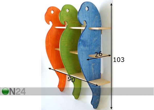 Lasteriiul Papagoi mõõdud