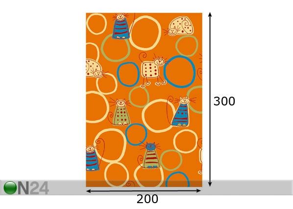 Lastevaip Feline oranž 200x300 cm mõõdud
