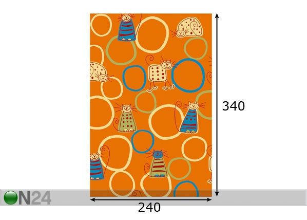 Lastevaip Feline oranž 240x340 cm mõõdud