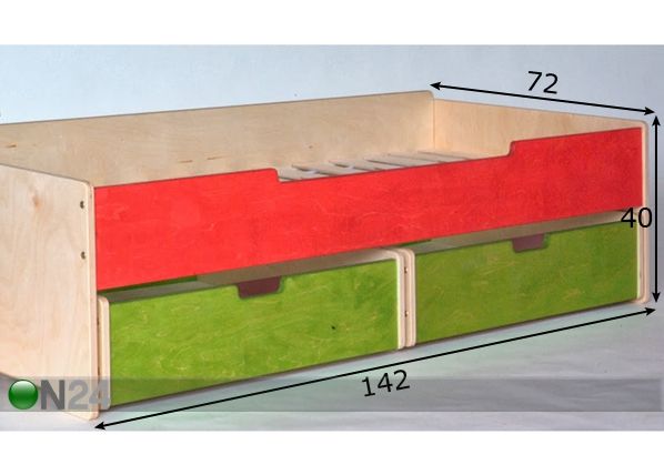 Lastevoodi 70x140 cm mõõdud
