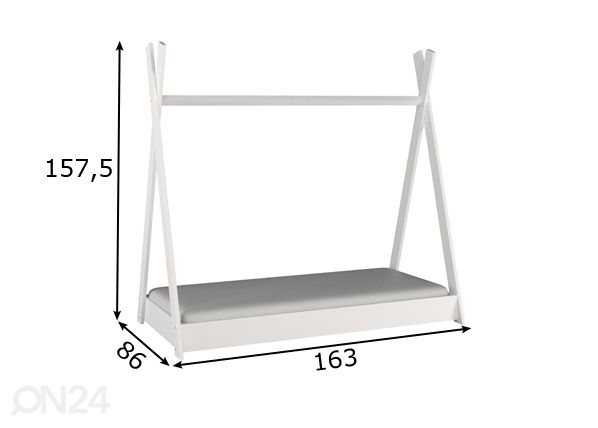 Lastevoodi 80x160 cm mõõdud