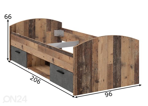 Lastevoodi 90x200 cm mõõdud