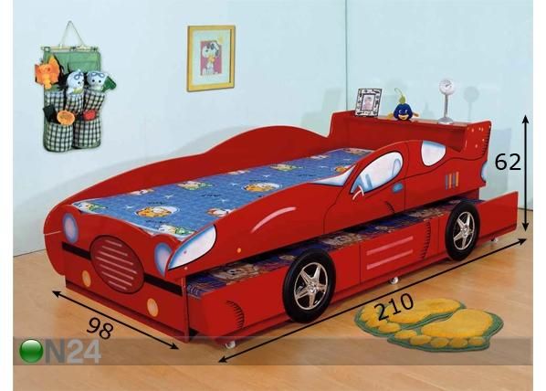 Lastevoodi Auto 90x190 cm mõõdud