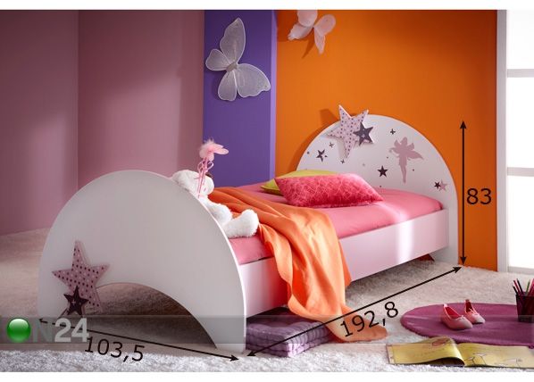 Lastevoodi Fairy 90x190 cm mõõdud