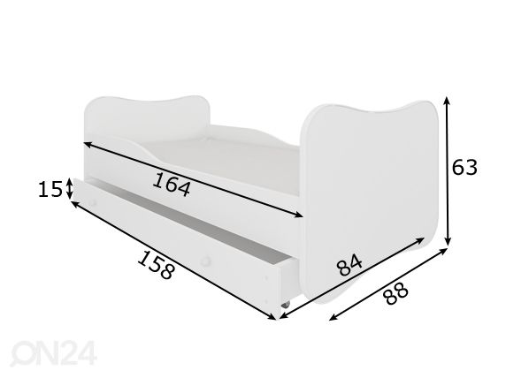 Lastevoodi Gosport 70x140 cm mõõdud