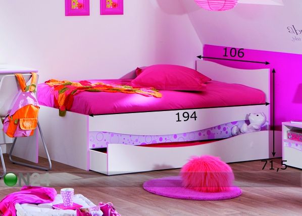 Lastevoodi Grenadine 90x190 cm mõõdud