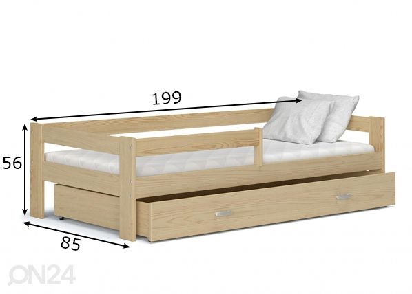 Lastevoodi komplekt 80x190 cm, sonoma mõõdud