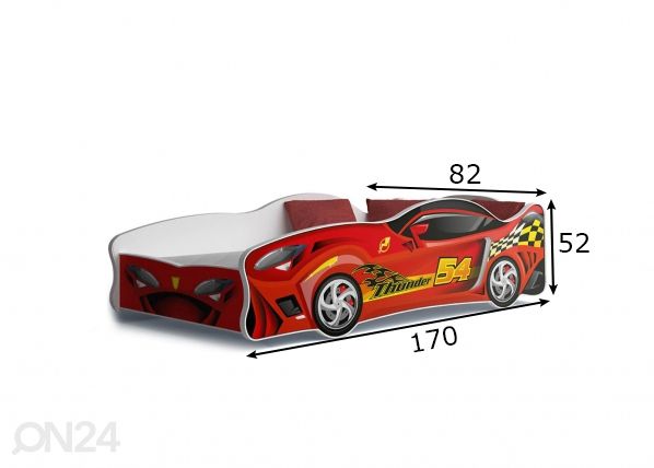 Lastevoodi komplekt Cars 80x160 cm, nr.10 mõõdud