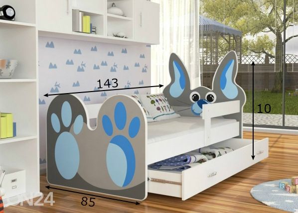 Lastevoodi + madrats 80x140 cm mõõdud