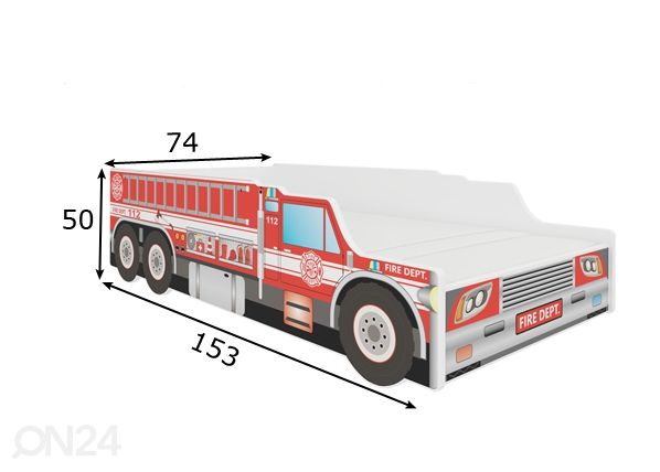 Lastevoodi veoauto 70x140 cm mõõdud