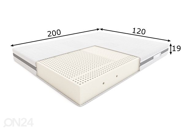 Lateksmadrats Hilding Melody Hybrid 120x200 cm mõõdud