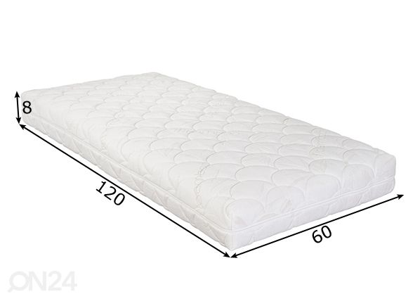 Lateksmadrats Hypnos Beebi-Lux 60x120x8 cm, bambusviskoos mõõdud