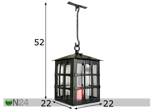 Latern küünlale laekinnitusega mõõdud
