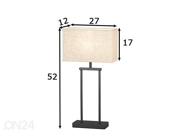 Laualamp Ann 52 cm, liiv/ must mõõdud
