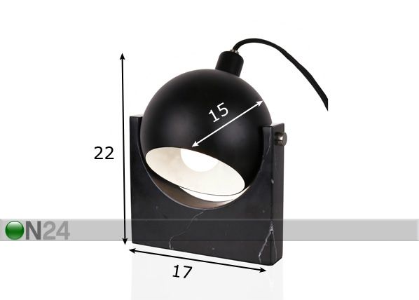 Laualamp Century mõõdud
