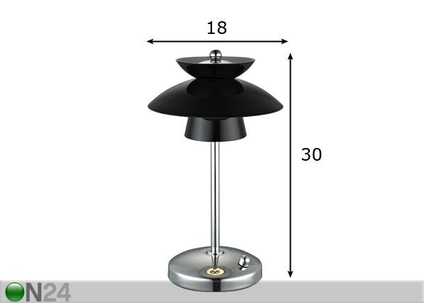Laualamp Dallas Black mõõdud