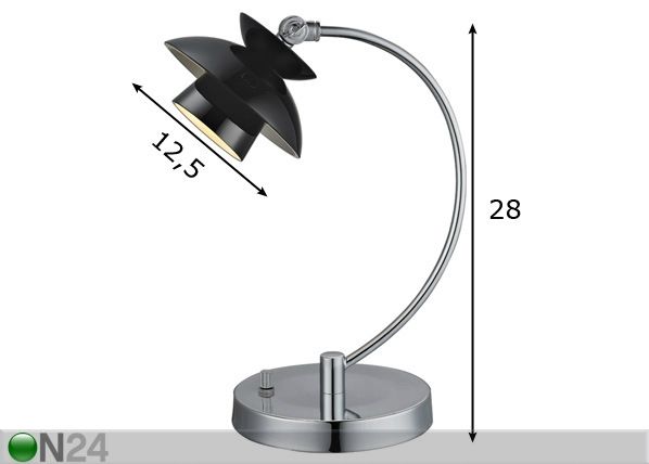Laualamp Dallas Black Mini Ø 12,5 cm mõõdud