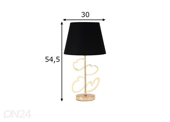 Laualamp Glam, kuld/must mõõdud