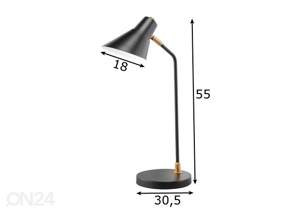 Laualamp, must mõõdud