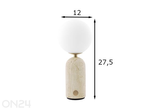 Laualamp Torrano, laetav mõõdud