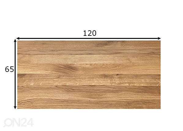 Lauaplaat 65x120 cm, naturaalne mõõdud