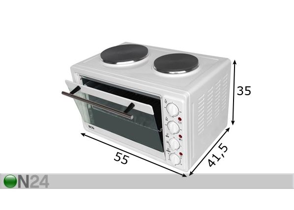 Lauapliit ahjuga ECG ET3333WHITE mõõdud