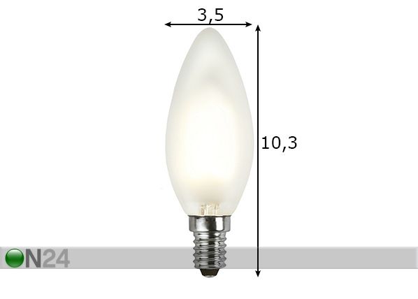 LED elektripirn E14 1,5 W mõõdud