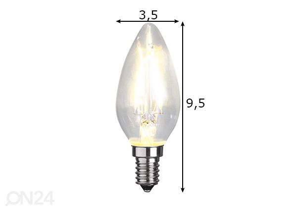 LED elektripirn E14 1,5 W mõõdud