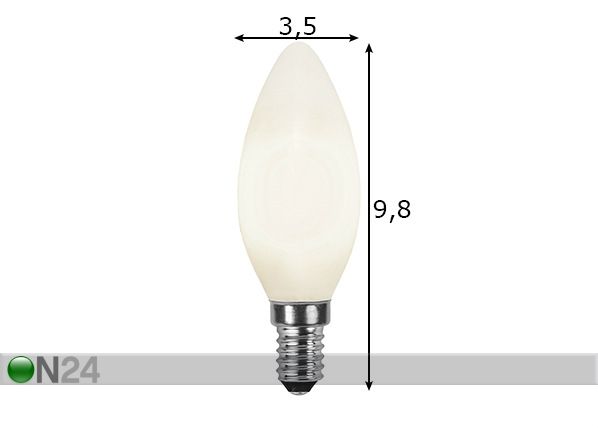 LED elektripirn E14 3 W mõõdud
