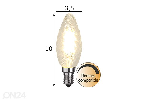 LED elektripirn E14 4,2 W mõõdud