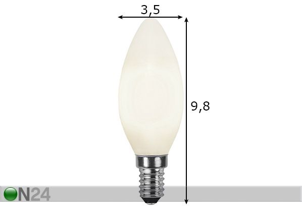 LED elektripirn E14 4,7 W mõõdud